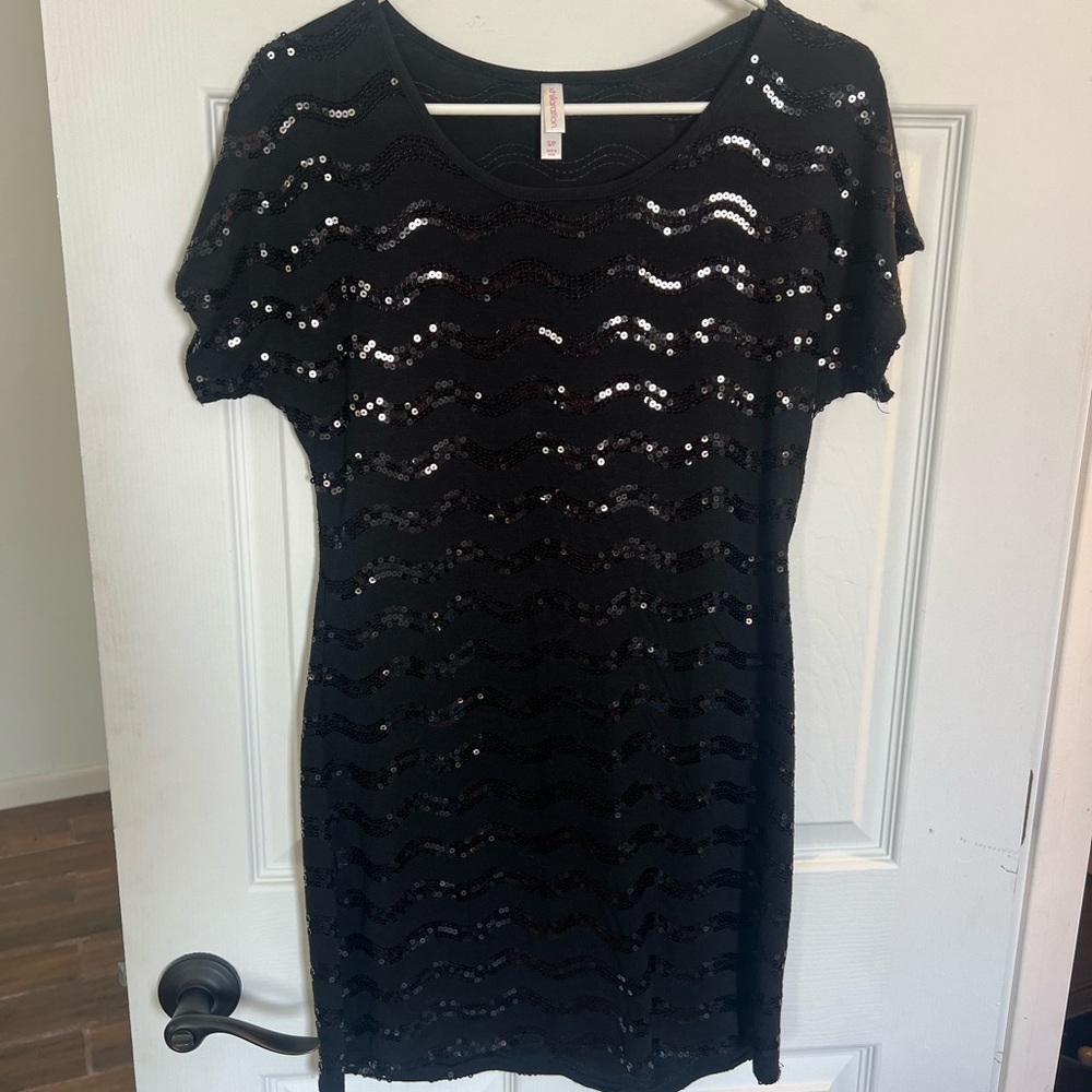 Black sparkle mini dress